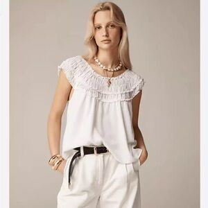 J Crew Rosalie top in cotton voile White Size XL